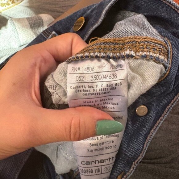 Carhartt Relaxed Fit Denim Carpenter Jeans Size 30x30 Menswear Blue Workwear - Picture 3 of 14